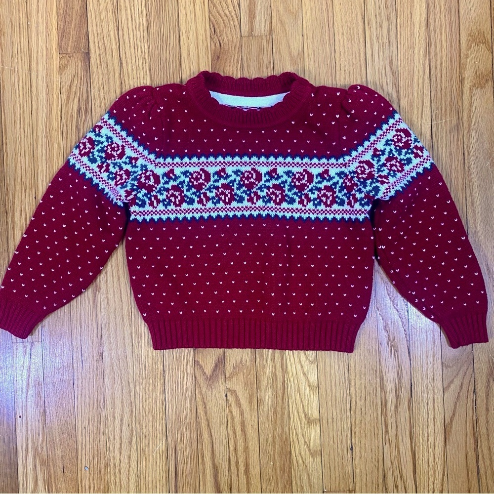 Tommy Bahama Floral Scalloped Neck Sweater